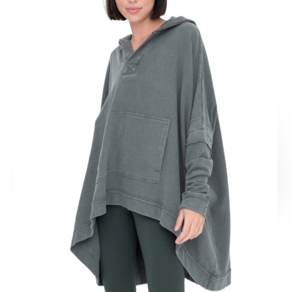 Women's Forest Cotton Oversized Poncho with Hood NWT